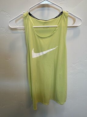 Nike Women’s Dri-FIT Neon Green Tank with White Swoosh